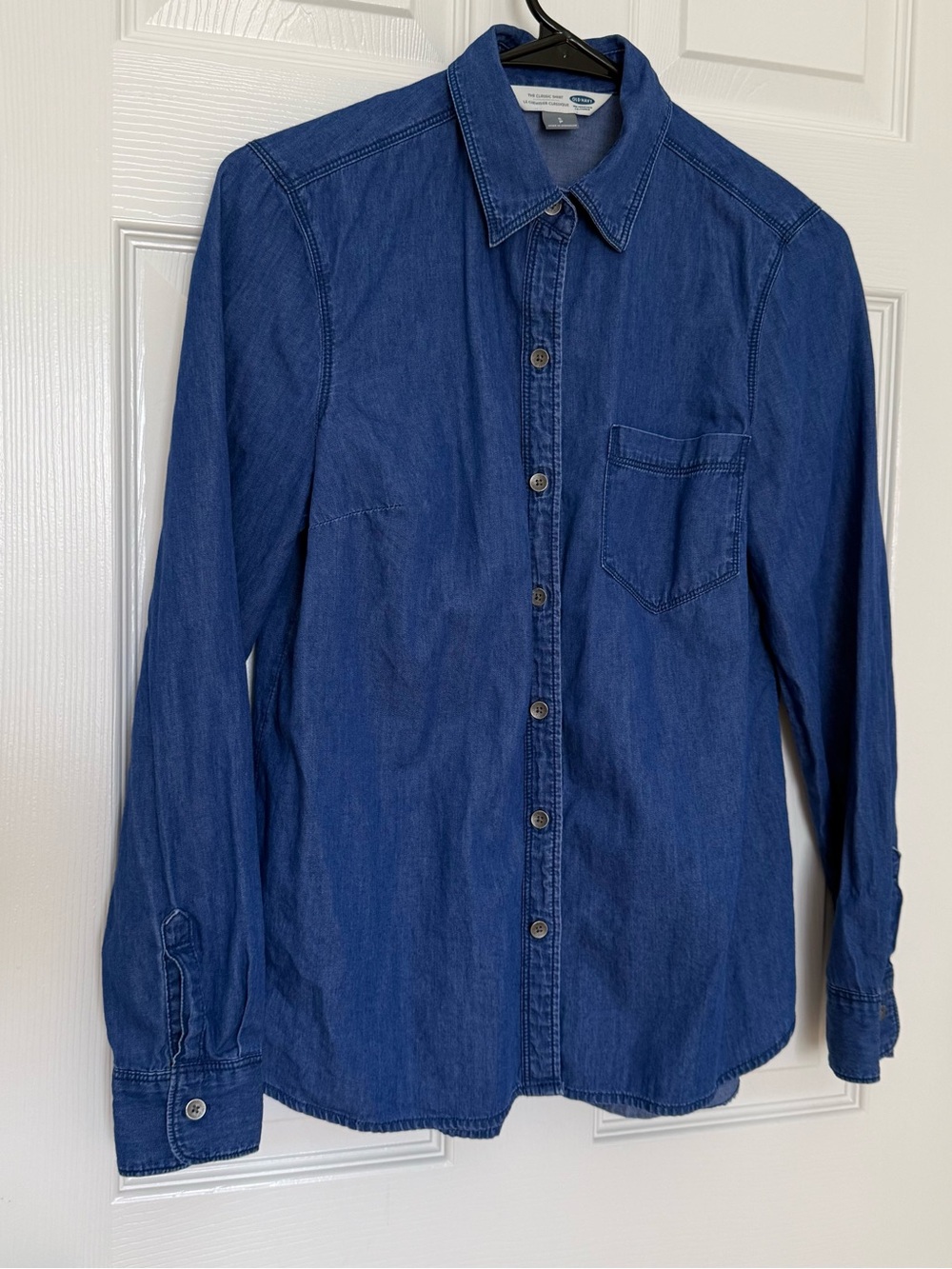 Women’s Blue Denim Button-Up Shirt